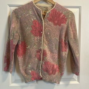 Vintage angora rabbit and lambs wool cardigan, circa 1950’s